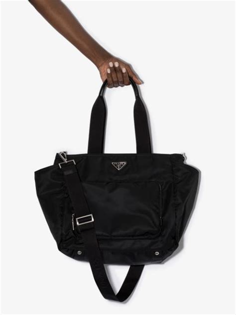 borsa grande prada tessuto vela|farfetch borse prada donna.